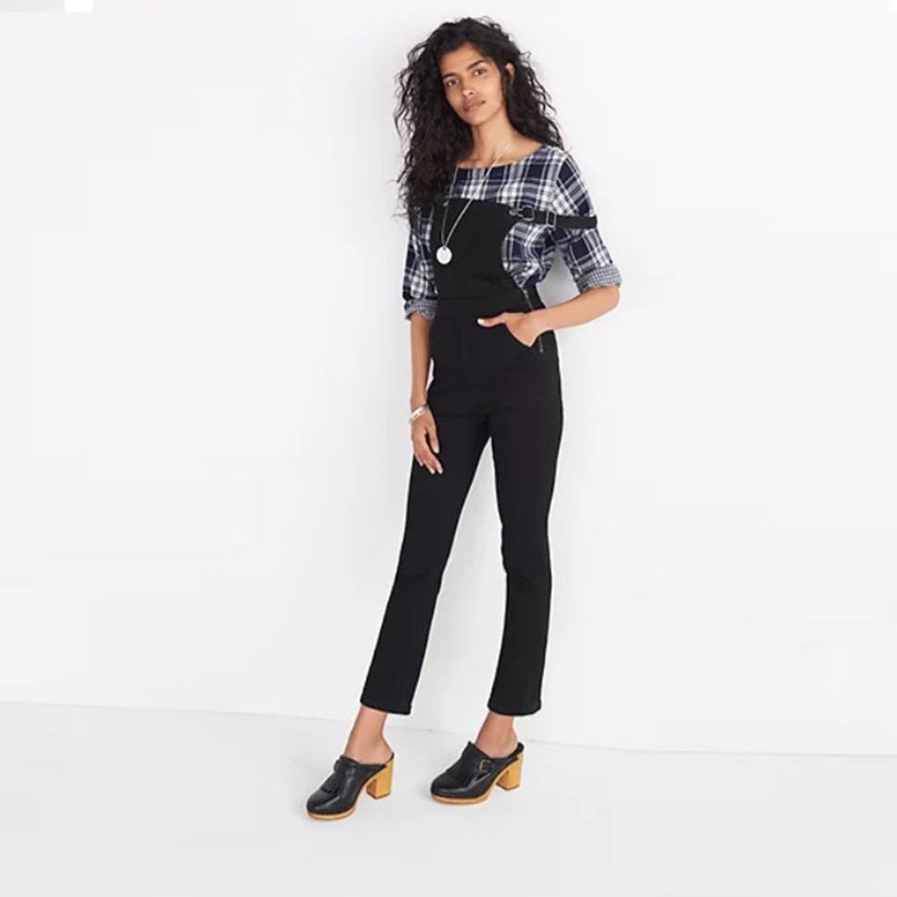 MADEWELL Cali Demi-Boot Overalls in Black Frost Small Size